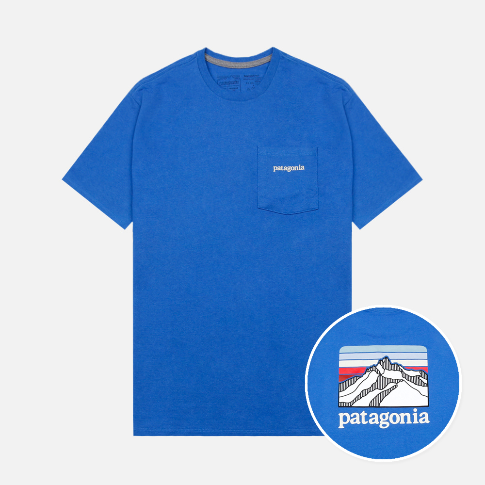 파타고니아 라인 로고 릿지 리스판서빌리 포켓 반팔티 38511-BYBL