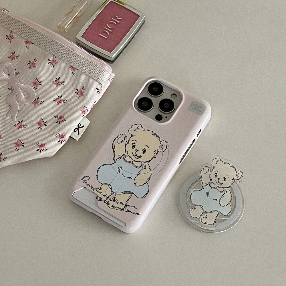 adorable bear 맥세이프 카드 폰케이스 아이폰 16 프로 하드 - 상품 이미지