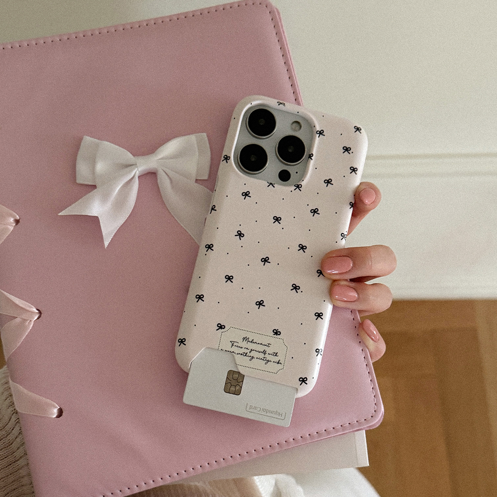small ribbon pattern 아이폰 16pro 카드수납 하드 케이스 - 상세 이미지 2