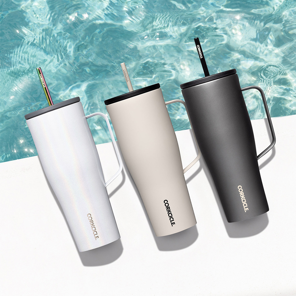 콕시클 콜드컵 XL 텀블러 대용량 손잡이 빨대 스텐 진공 보온 보냉 890ml, 파우더퍼프 - 상세 이미지 4