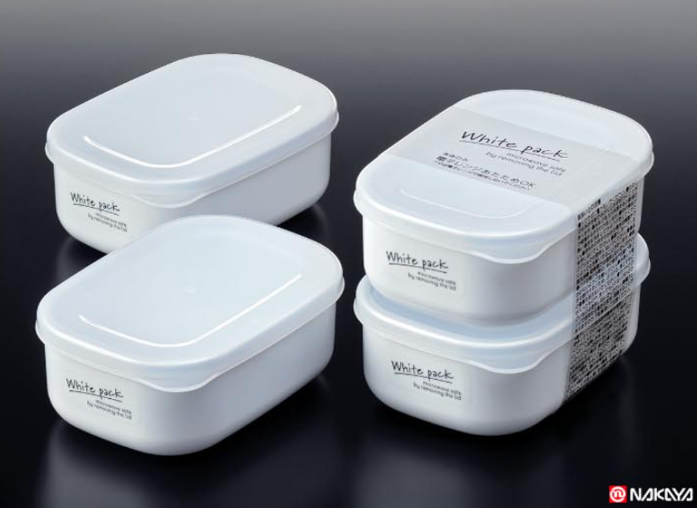 일본 나까야 화이트 반찬통 밀폐용기 전자렌지 용기 280ml 2p - 메인 이미지