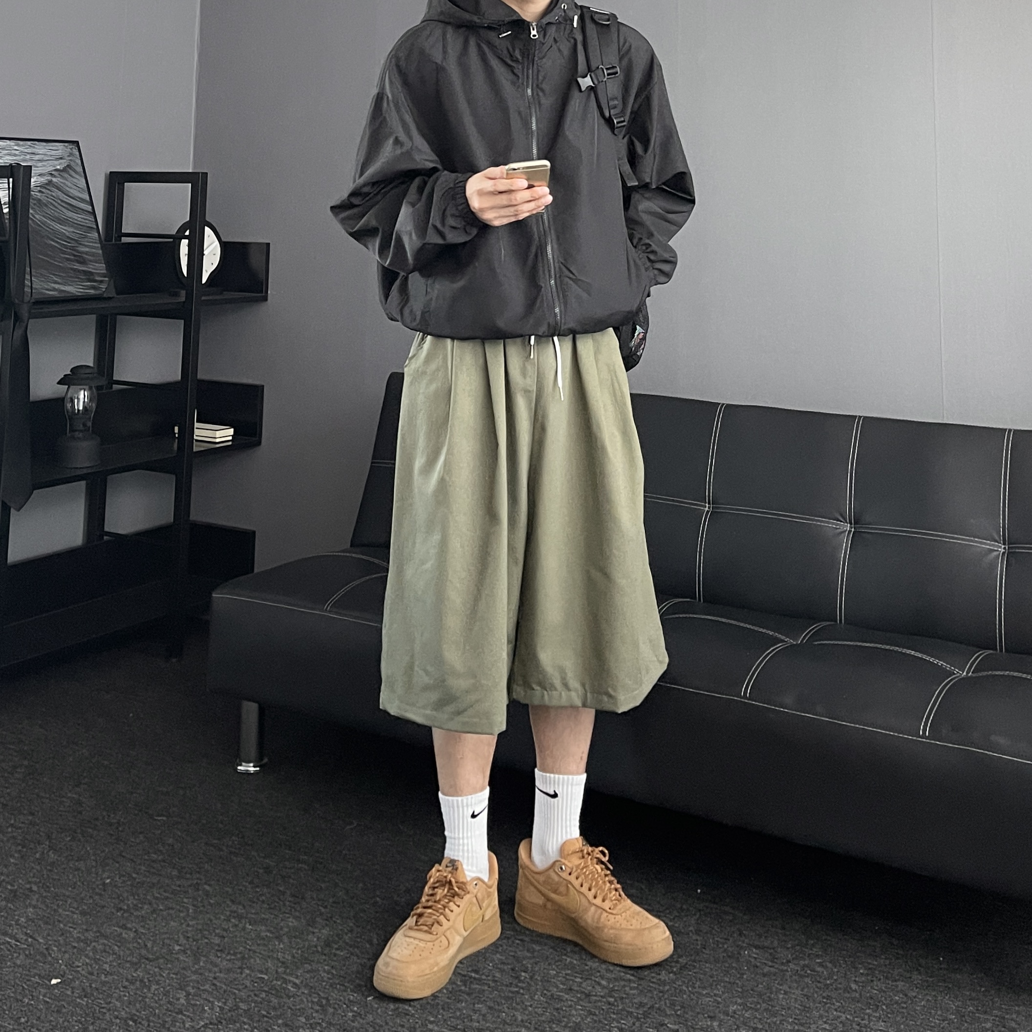 1+1 남자버뮤다팬츠 남자와이드반바지 남자8부바지 이미지 6