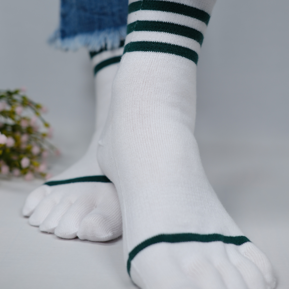 여자 여성 발가락양말 귀여운 중목 삼선 6켤레, 어반그린 에브리핏 - 상세 이미지 2