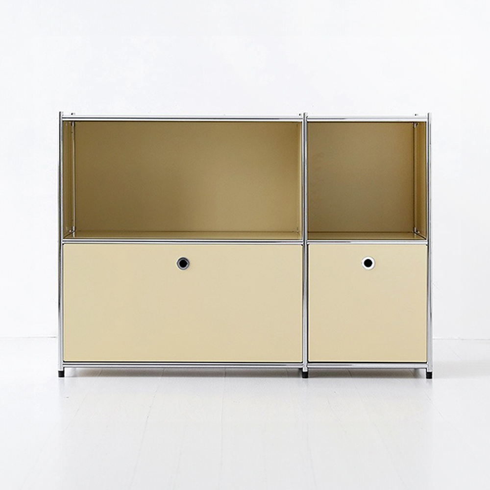 심플리 2x2 수납장 2문 BC616 1150mmx400mmx820mm, 2단, 솔리드베이지 0874.0516 - 메인 이미지