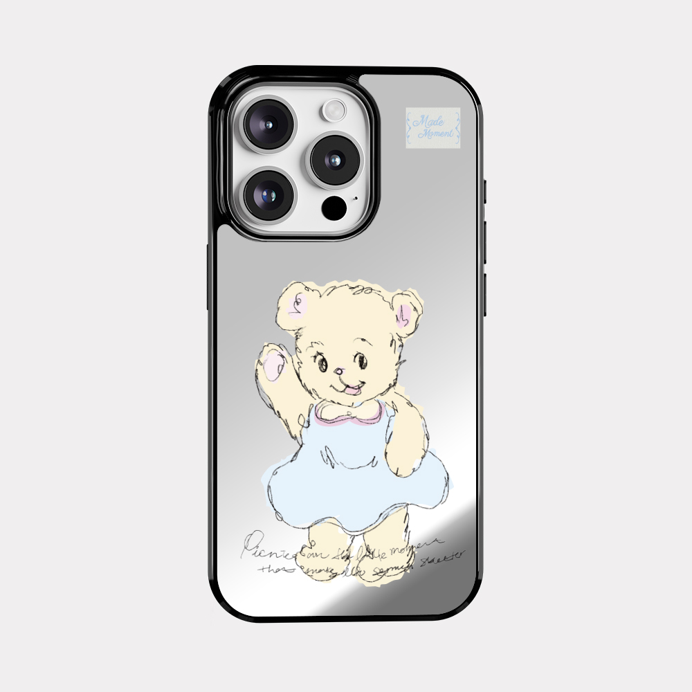 adorable bear 아이폰 15pro 미러 범퍼 케이스 - 상품 이미지