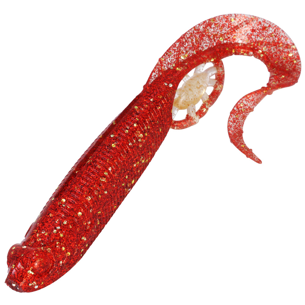 캣츠크로우 모비딕테일 광어다운샷웜 광어웜 광따 050 다크 레드, 12.7cm(5인치) - 상품 이미지