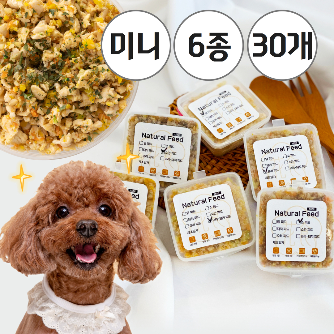 강아지 화식 내추럴피드 미니30g 6종 30개 세트 하루1개 제품 이미지