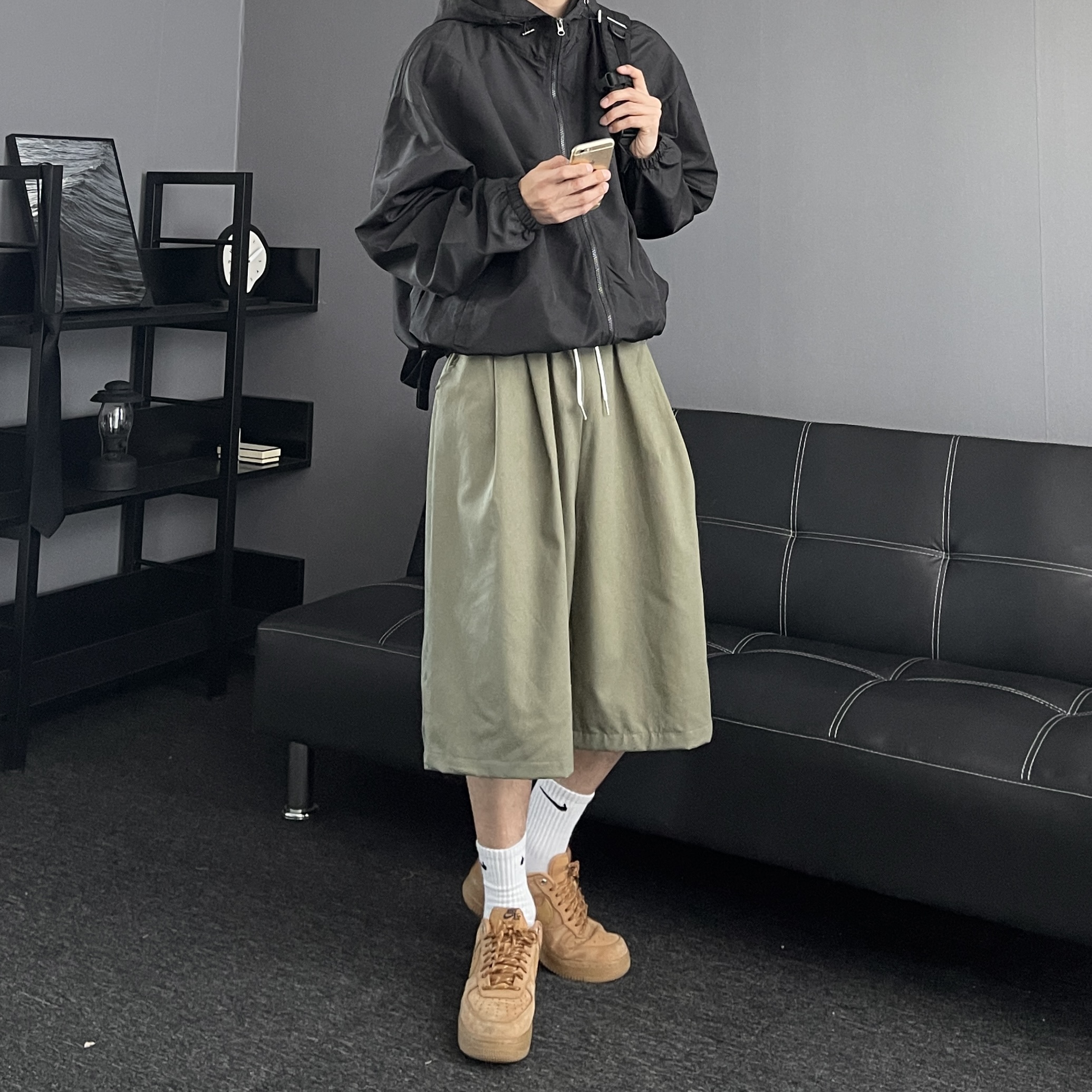 1+1 남자버뮤다팬츠 남자와이드반바지 남자8부바지 이미지 7
