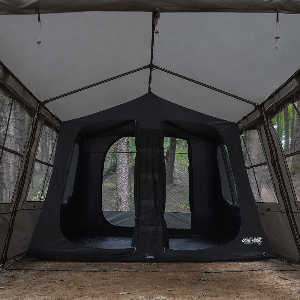 와일드필드 오스카 하우스 텐트 4인용 차콜 캐빈형 리빙쉘 거실형 캠핑텐트