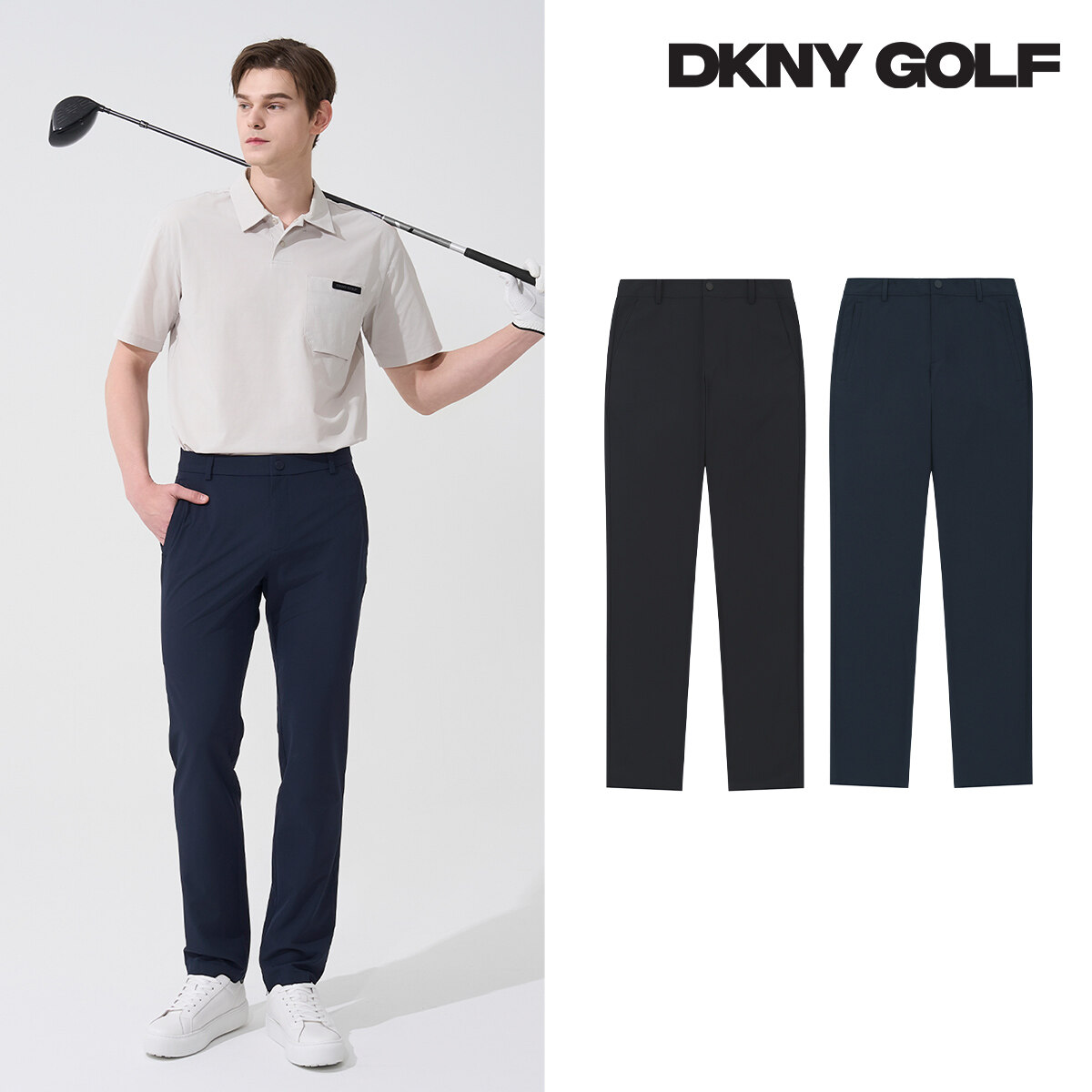 DKNY 골프 남성 트리코트 우븐 팬츠 2종 - 메인 이미지