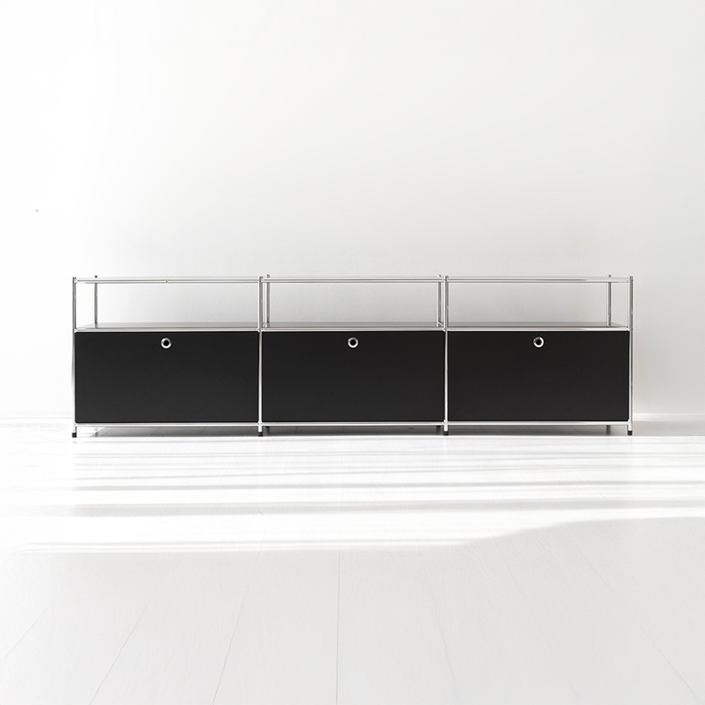 심플리 3x2 수납장 3문 BC143 2260mmx400mmx645mm, 2단, 블랙 3065.6909 - 메인 이미지