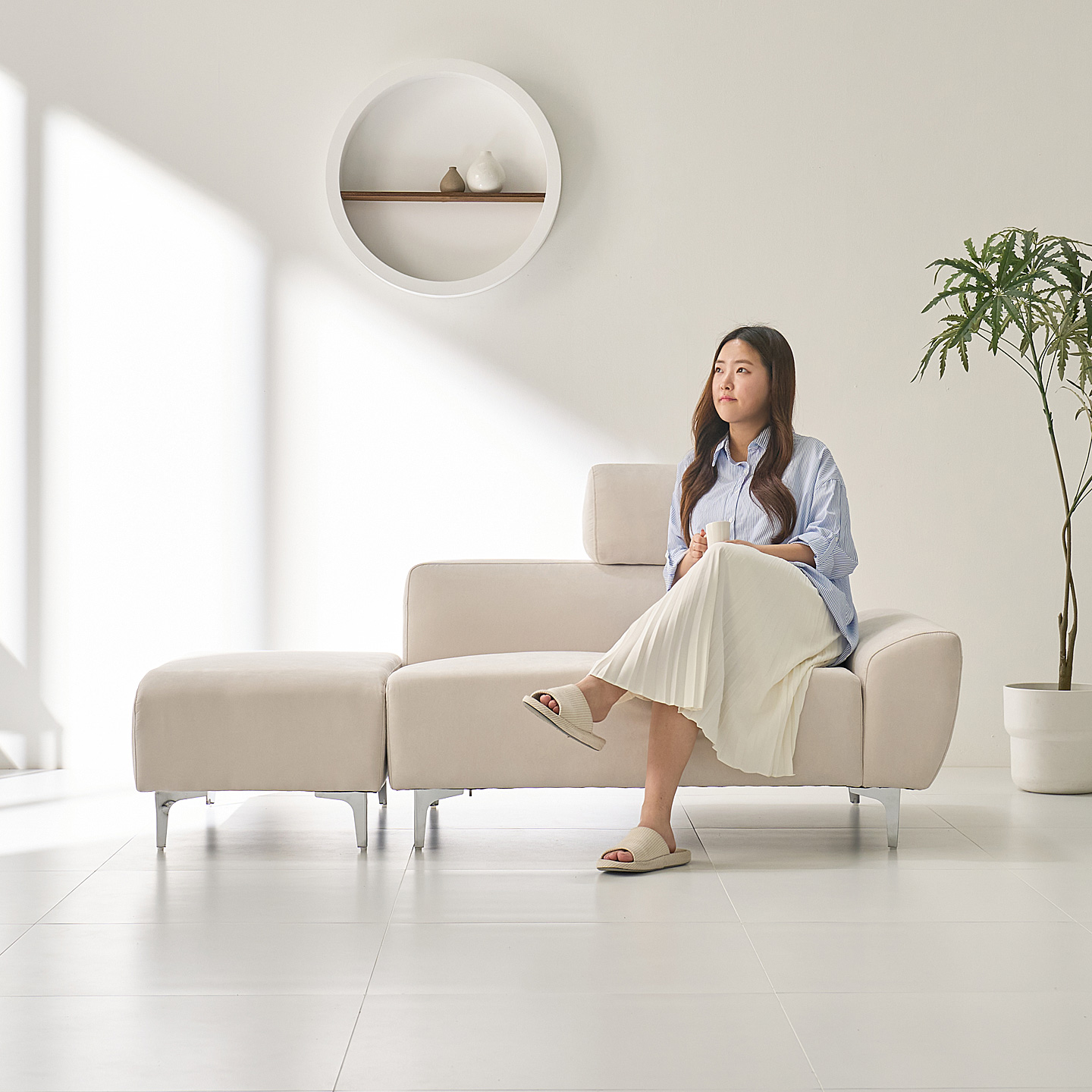 해피아이 캄피나 미니 원룸 소파 아쿠아텍스 2인