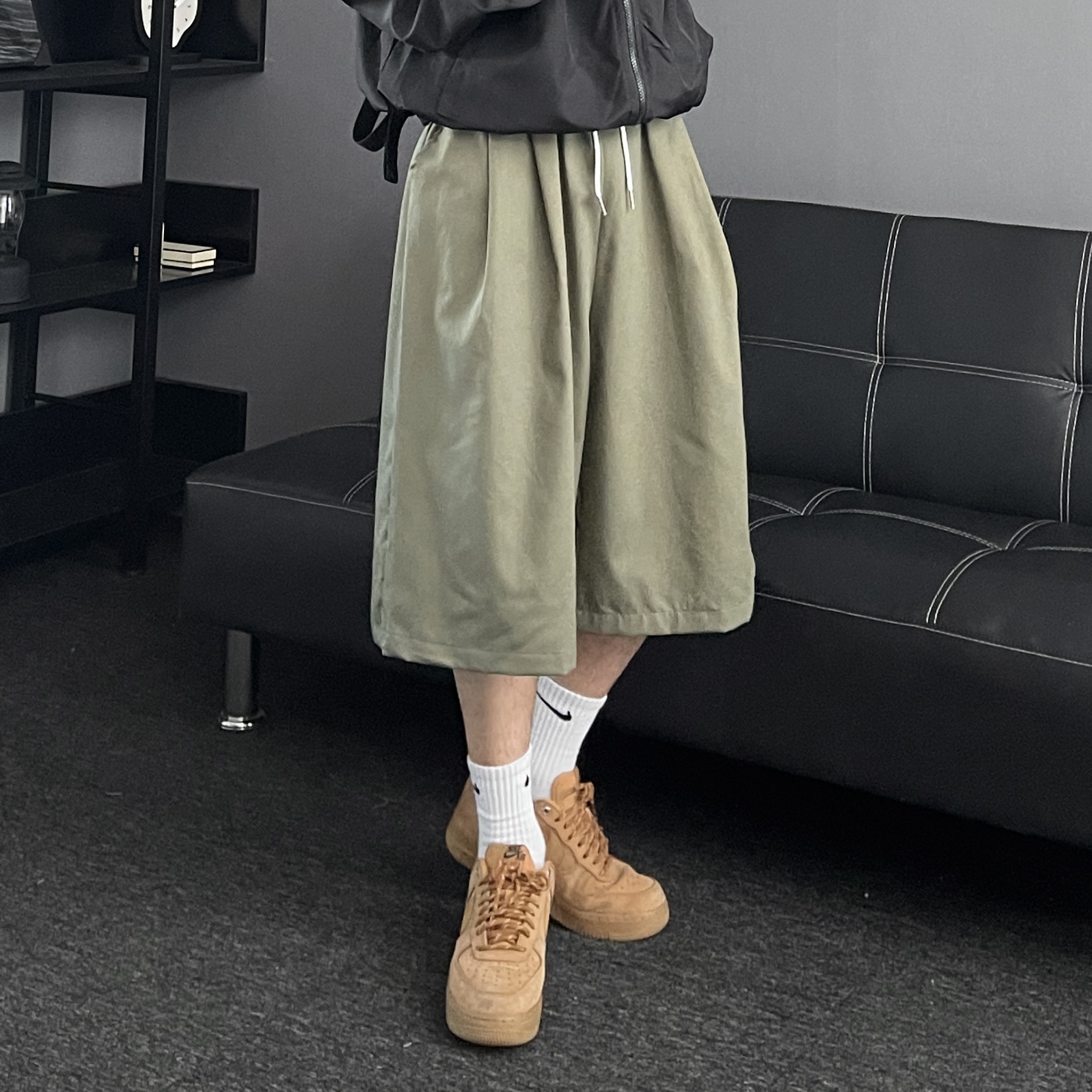 1+1 남자버뮤다팬츠 남자와이드반바지 남자8부바지 - 상세 이미지 5