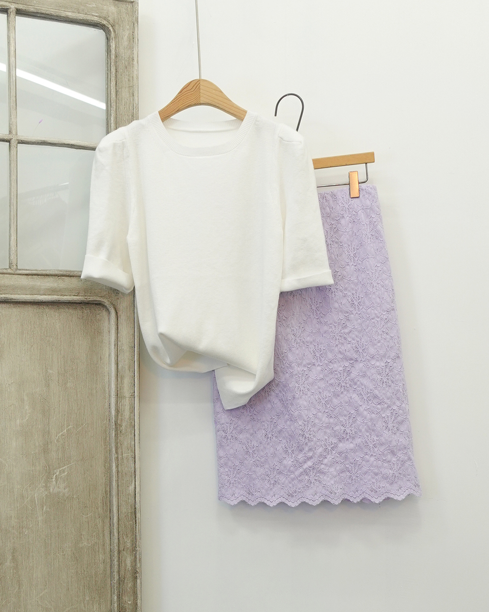 5부 퍼프 숄더 봄 여름 루즈핏 반팔니트 - 상세 이미지 2