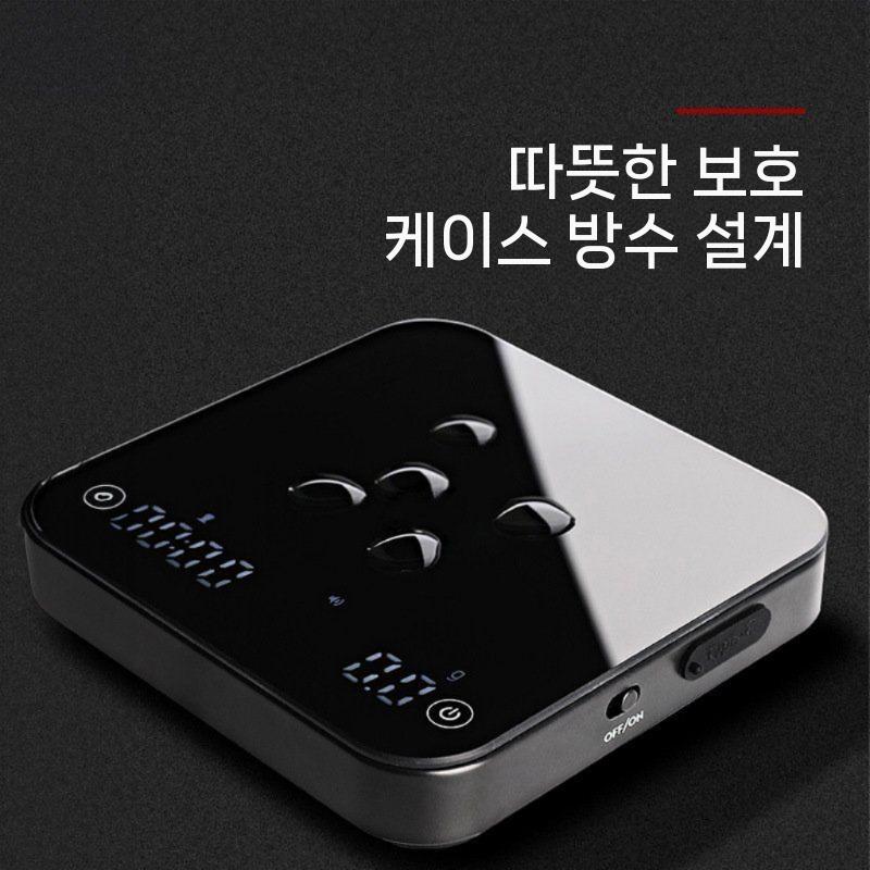 가성비 드립커피용 전자저울 입문자용 디지털 주방저울 계량 초정밀 빠른반응속도 카페 핸드드립 블랙 - 상세 이미지 3