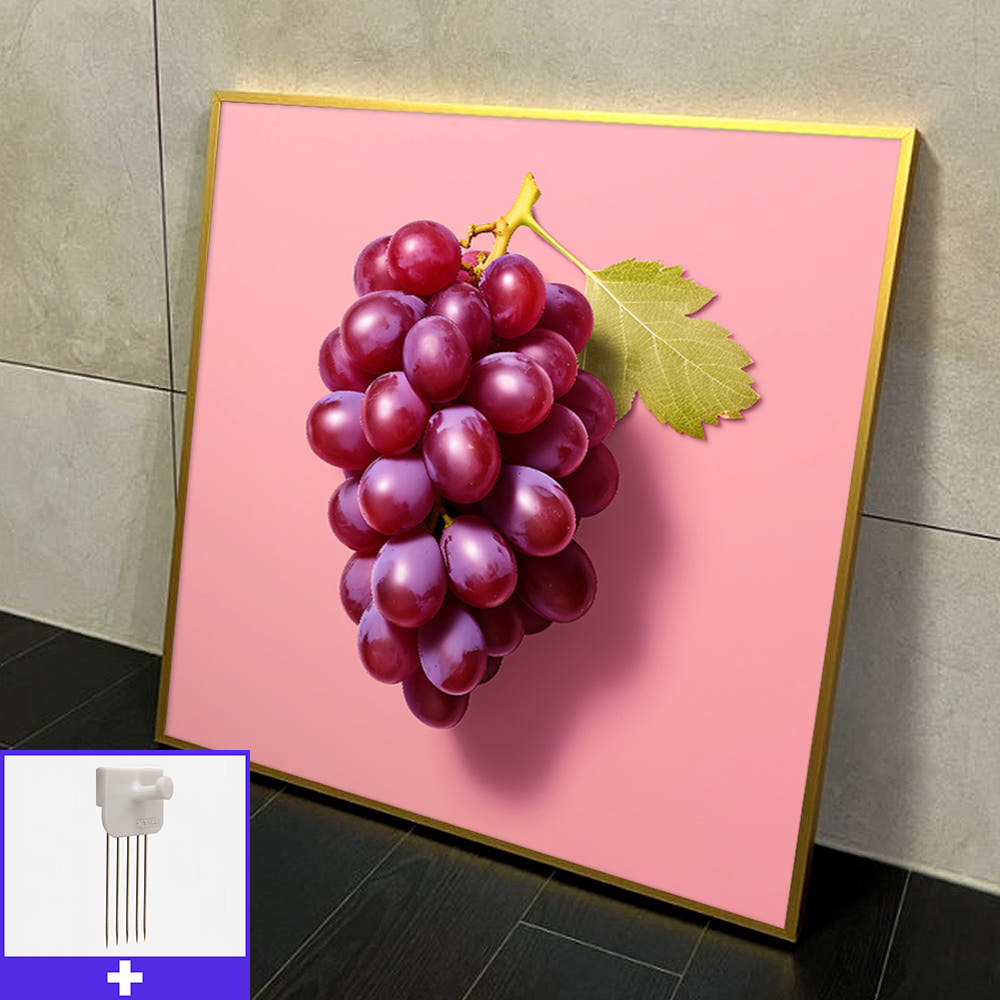 화목포도 45x45cm 무광골드 알루미늄액자 포도그림 - 메인 이미지