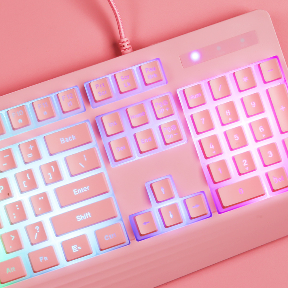 가츠 X104 푸딩 PBT 키캡 RGB 핑크 보글보글 멤브레인 독거미 저소음 키보드 이미지 6