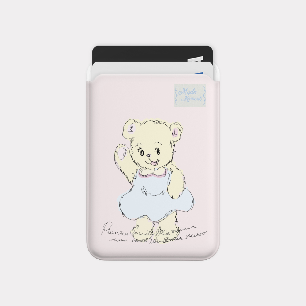 adorable bear 맥세이프 카드 슬롯 지갑 포켓 케이스 - 상품 이미지