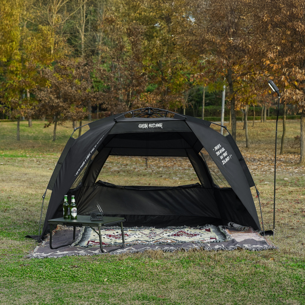 블랙 비어드 선 쉘터 원터치 그늘막 텐트 나들이 피크닉 공원