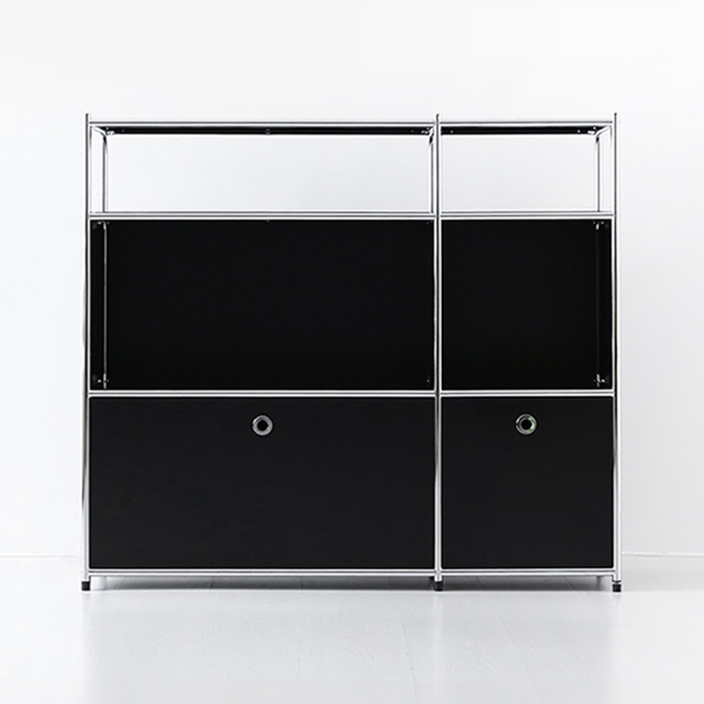 심플리 2x3 수납장 2문 BC617 1168mmx400mmx1020mm, 2단, 매트블랙 4040.4429 - 메인 이미지