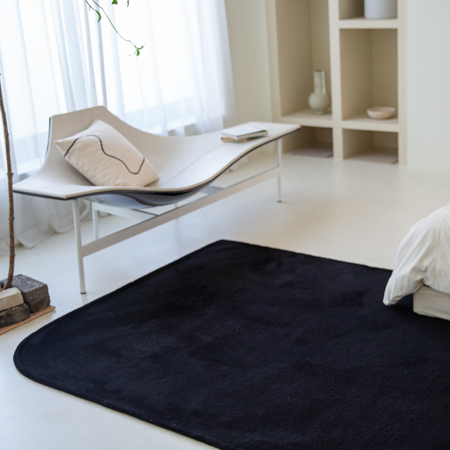 [스케치] 먼지없는 사계절 극세사 러그 거실 카페트 물세탁 단모 대형 그린 150x200