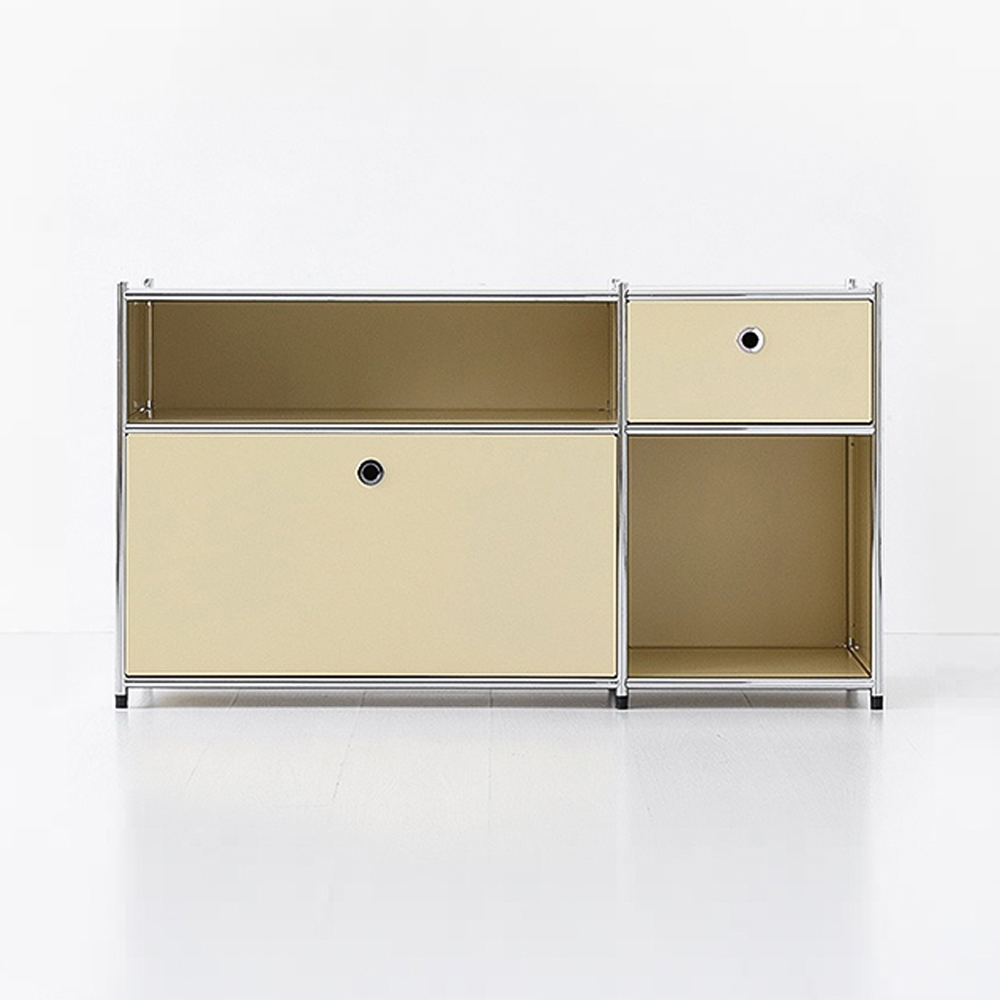 심플리 2x2 수납장 2문 BC615 1168mmx400mmx640mm, 2단, 솔리드베이지 4315.3799 - 상품 이미지
