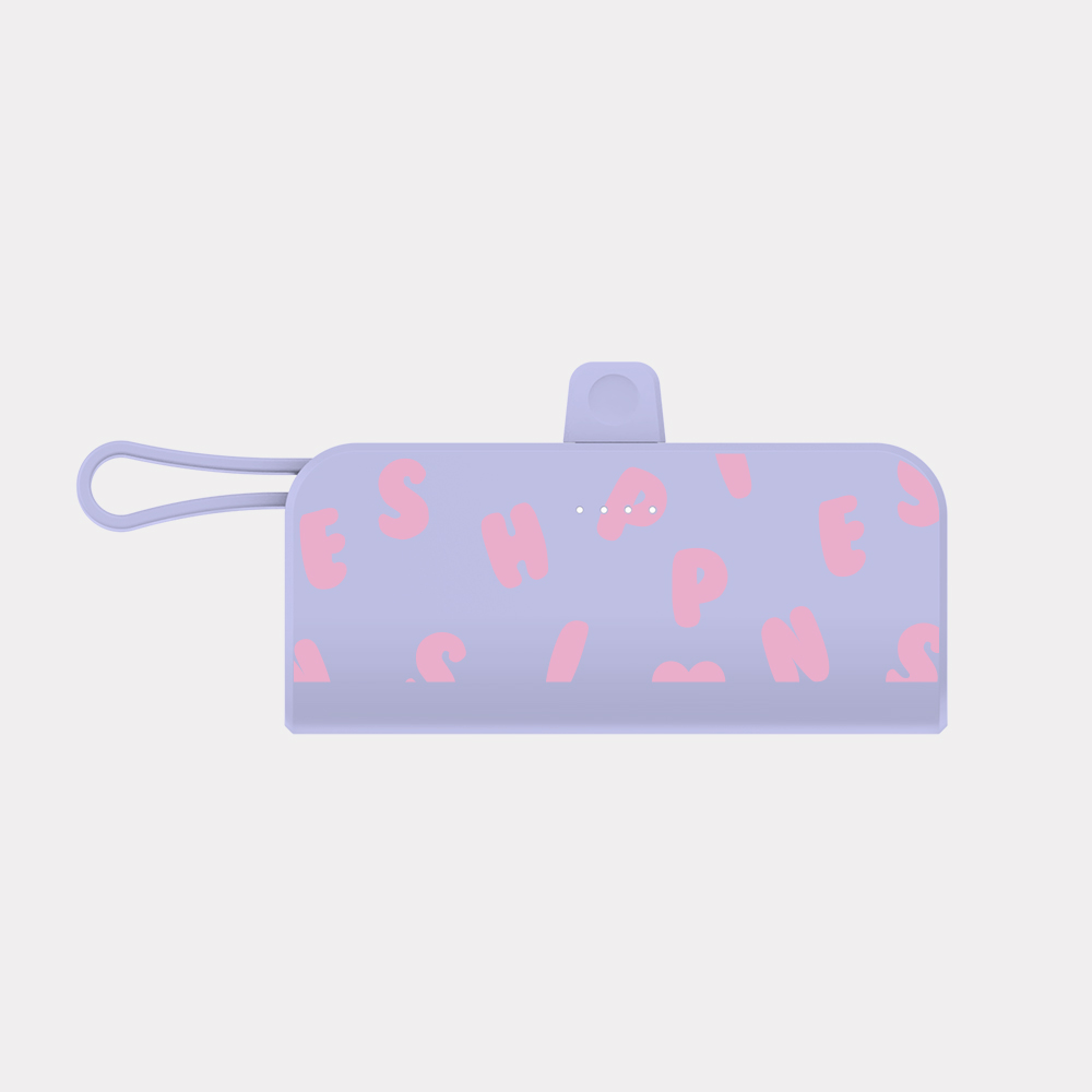 pink bubbly lettering 도킹형 보조배터리 아이폰 갤럭시 미니 5000mAh