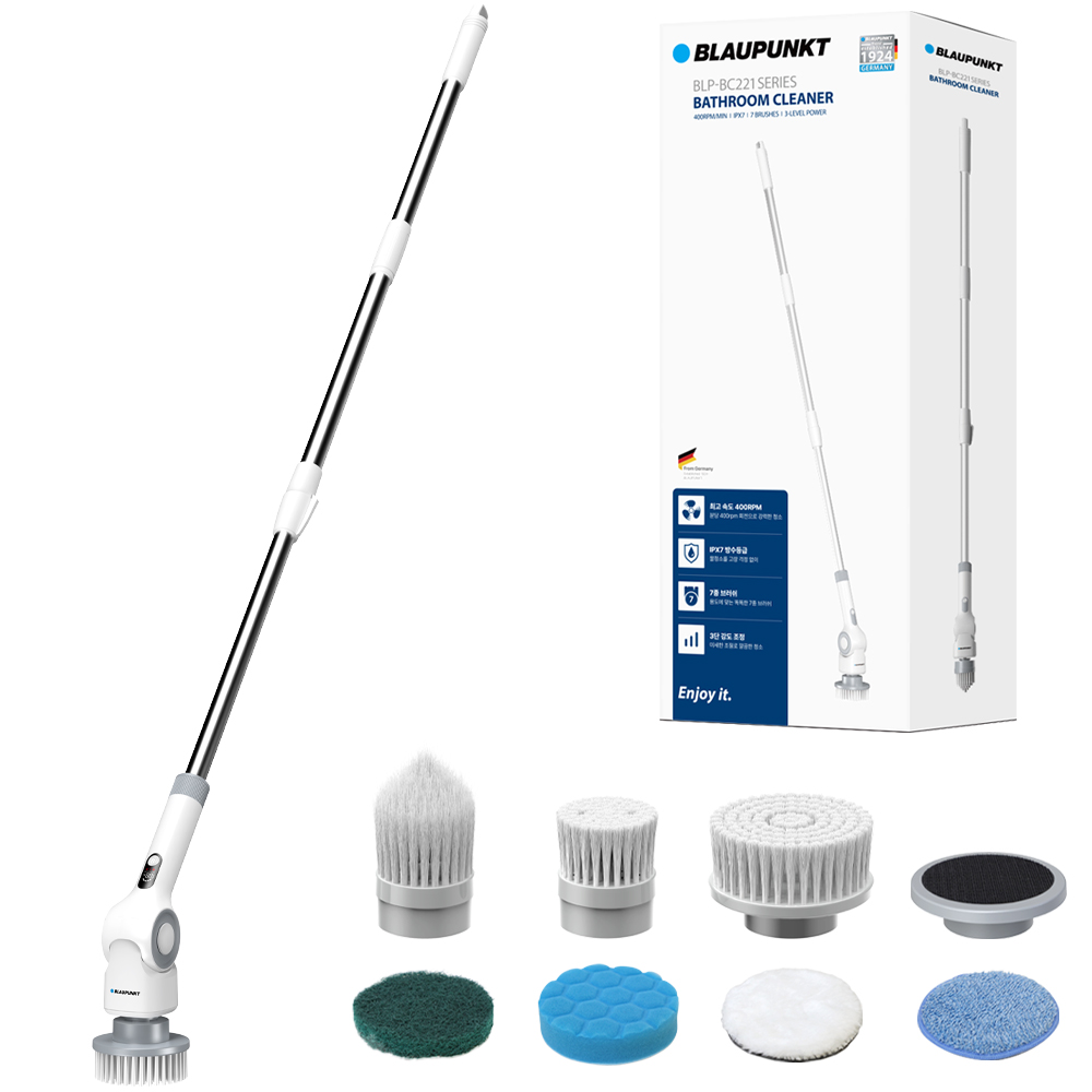 블라우풍트 블루스핀 7in1 IPX7 방수 3단 조절 무선 욕실청소기 BLP-BC221 제품 이미지