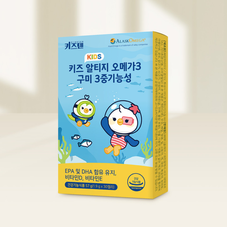 키즈텐 키즈 아기 초등학생 알티지 알래스카 순도 80% 오메가3 비타민D 비타민E 젤리