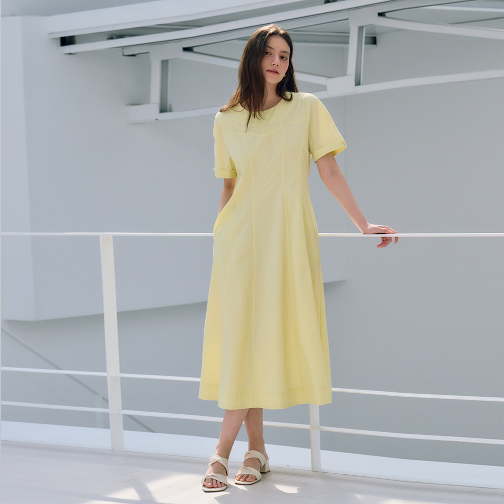 [메타퍼] 여성 데일리룩 여름 하객 룩 원피스 휴양지 바캉스 룩 롱 원피스 옐로우