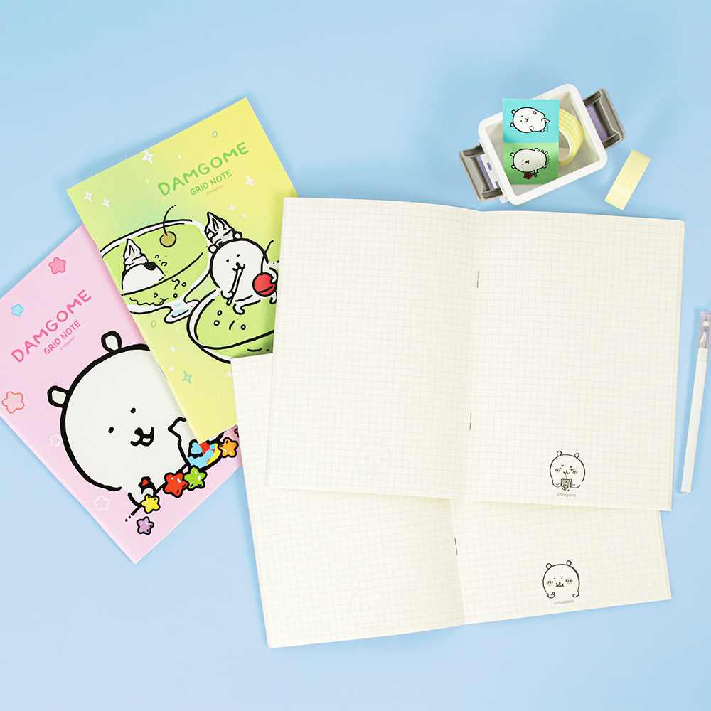 담곰이 그리드 중철 노트 그린 공책 수첩 필기 농담곰 퍼그 나가노 캐릭터 굿즈 이미지 8