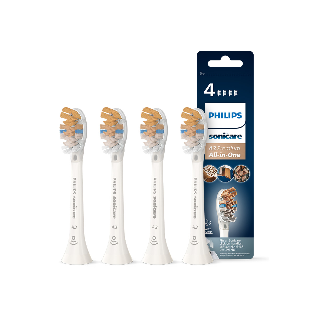 필립스 소닉케어 올인원 전동칫솔 A3 4개입 화이트 HX9094/67