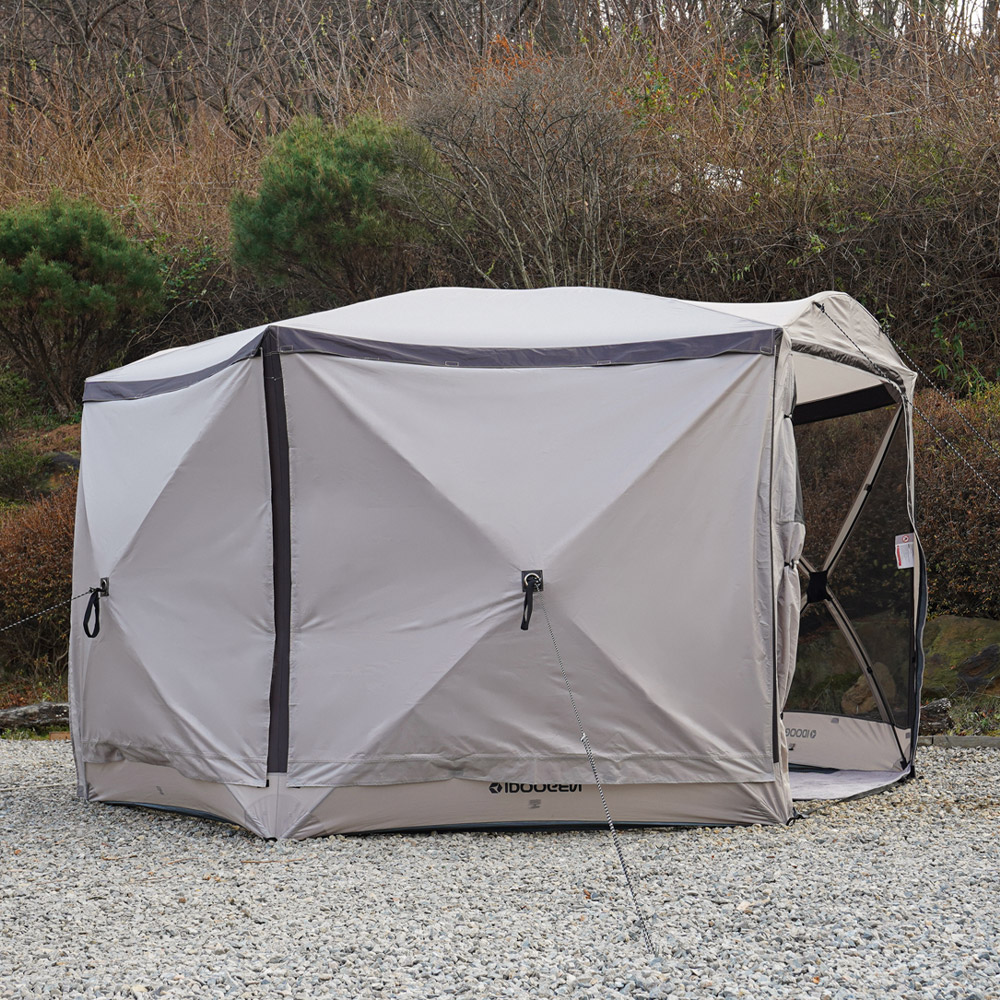 아이두젠 옥타곤 원터치 텐트 쉘터 돔 그늘막 라이트그레이
