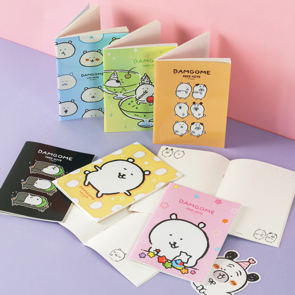 담곰이 라인 중철 노트 옐로우 공책 수첩 필기 농담곰 퍼그 나가노 캐릭터 굿즈 이미지 6