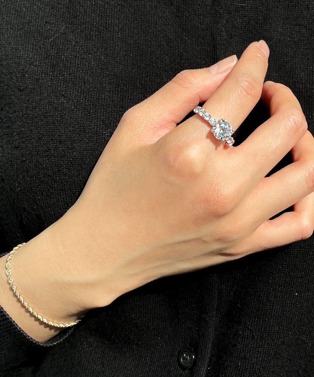 2캐럿 랩 다이아 반지 IGI 4프롱 레이 프로포즈 결혼 기념일 선물 예물 18K 고급 - 상세 이미지 3