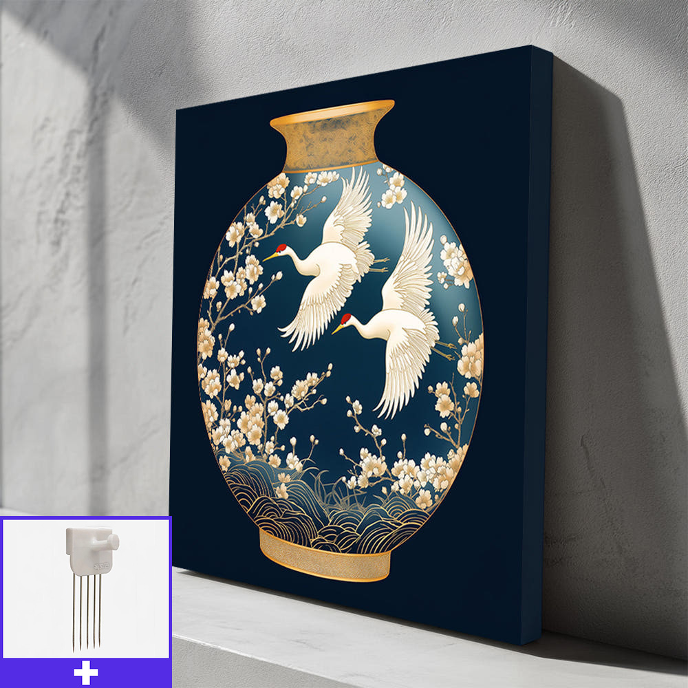 장수꽃항아리 80X80cm 캔버스액자 항아리그림 - 메인 이미지