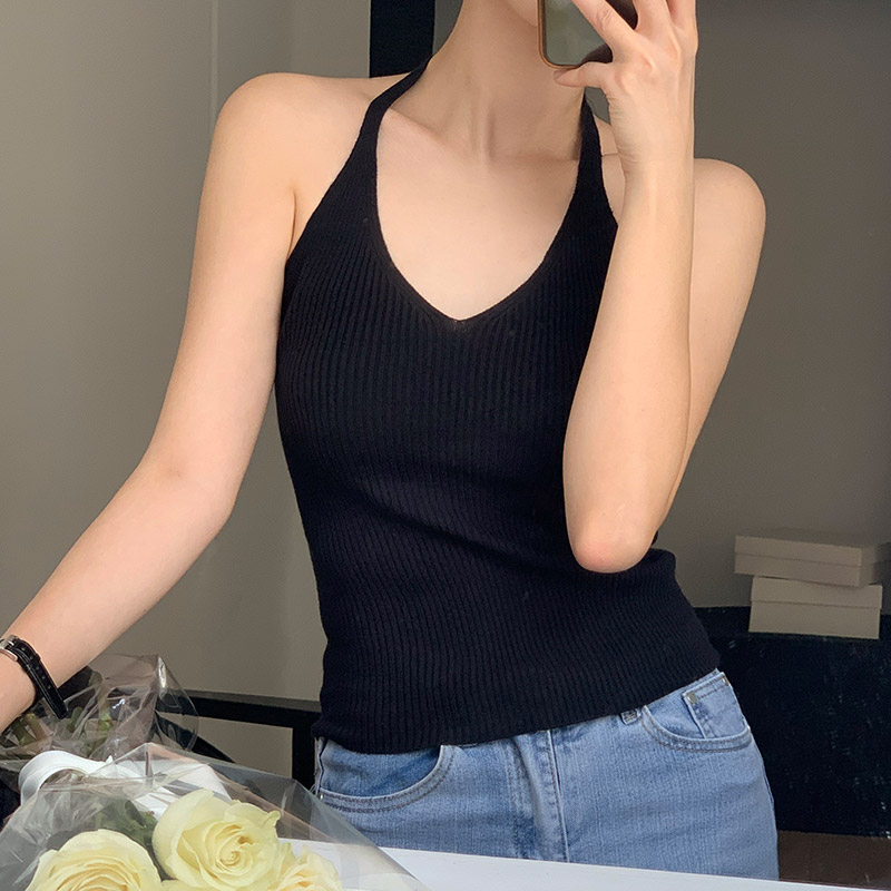 오드리 골지 홀터넥 나시 가디건 세트 st2799 이미지 8