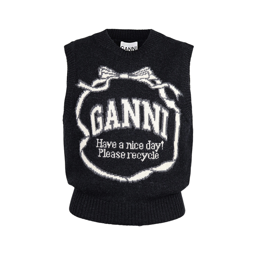 가니 여성 그래픽 보우 니트 베스트 K2461 252