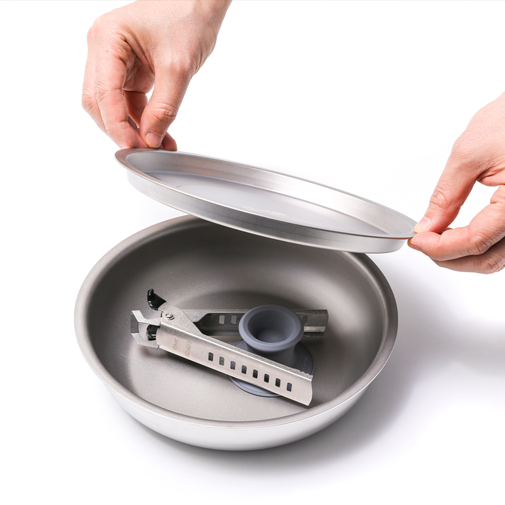 짱재 티타늄 캠핑 팬 세트 5종 야전삽짱재 콜라보 리얼티타늄 코펠 백패킹 후라이팬 그리들