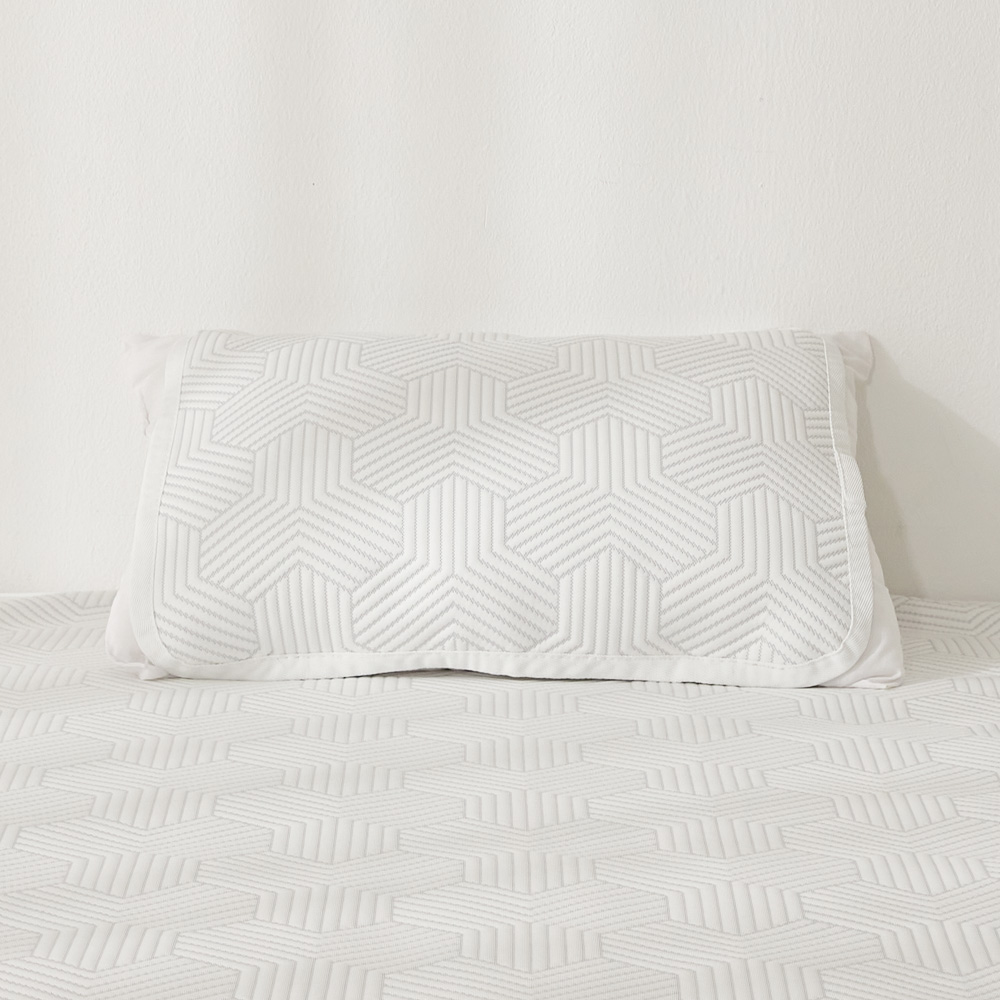 국산 항균 쿨 듀라론 냉감 베개 커버 밴딩 화이트, 중형 50X70 2P