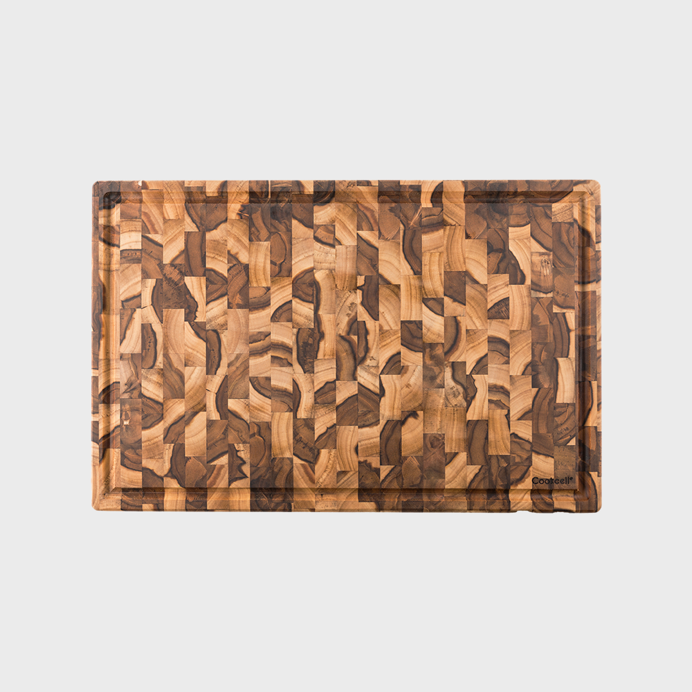 쿡셀 액자형 특대 티크도마 - 엔드그레인 친환경 나무 플레이팅 위생 미네랄오일