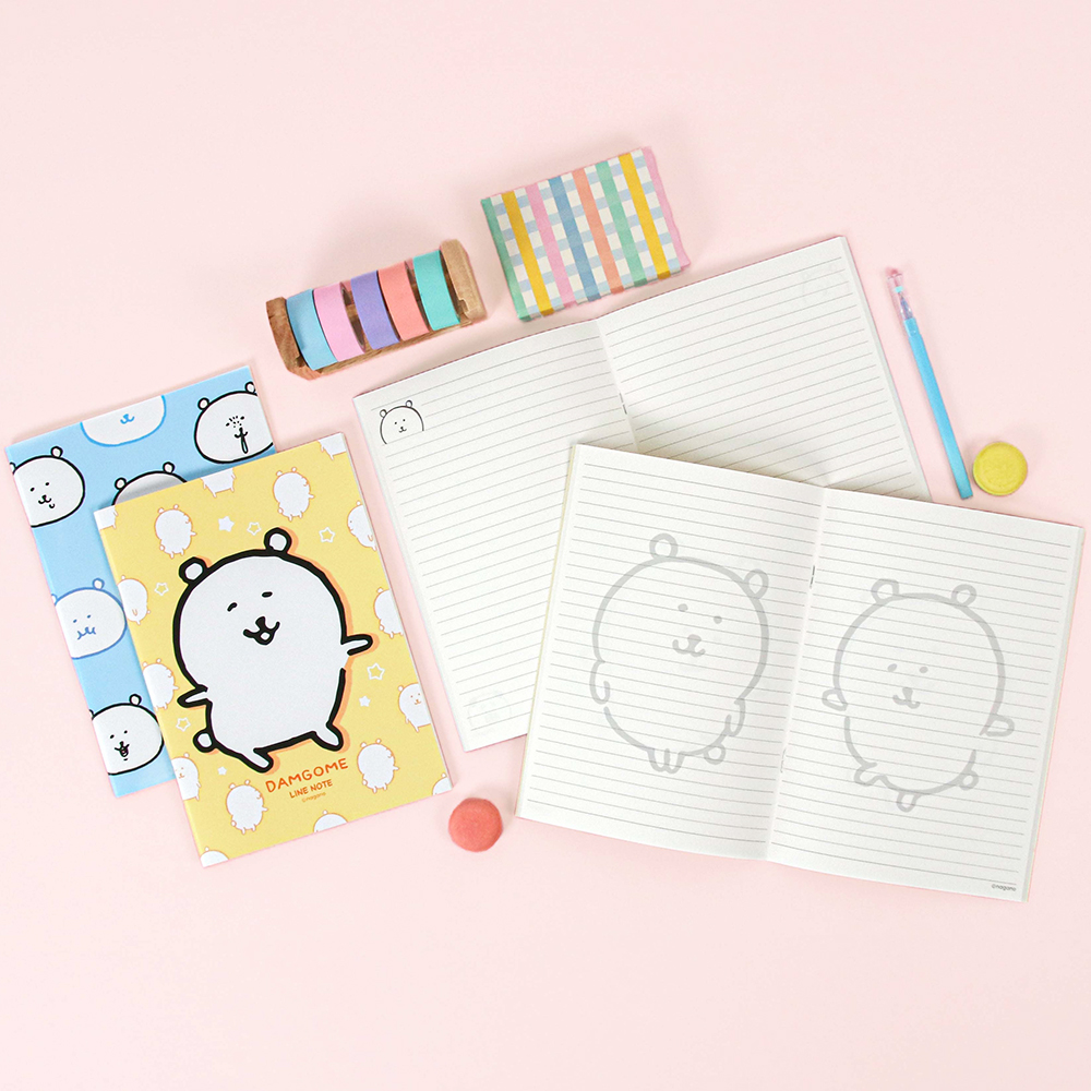 담곰이 그리드 중철 노트 그린 공책 수첩 필기 농담곰 퍼그 나가노 캐릭터 굿즈 이미지 7