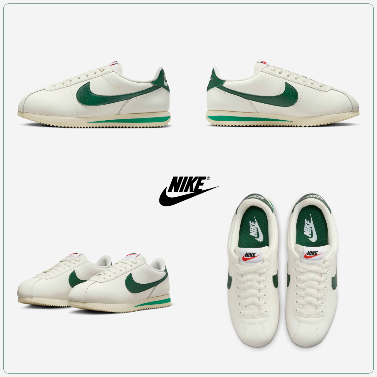 [국내매장판] 나이키 코르테즈 여성 패션 스니커즈 단화 그린앤말라카이트, 225