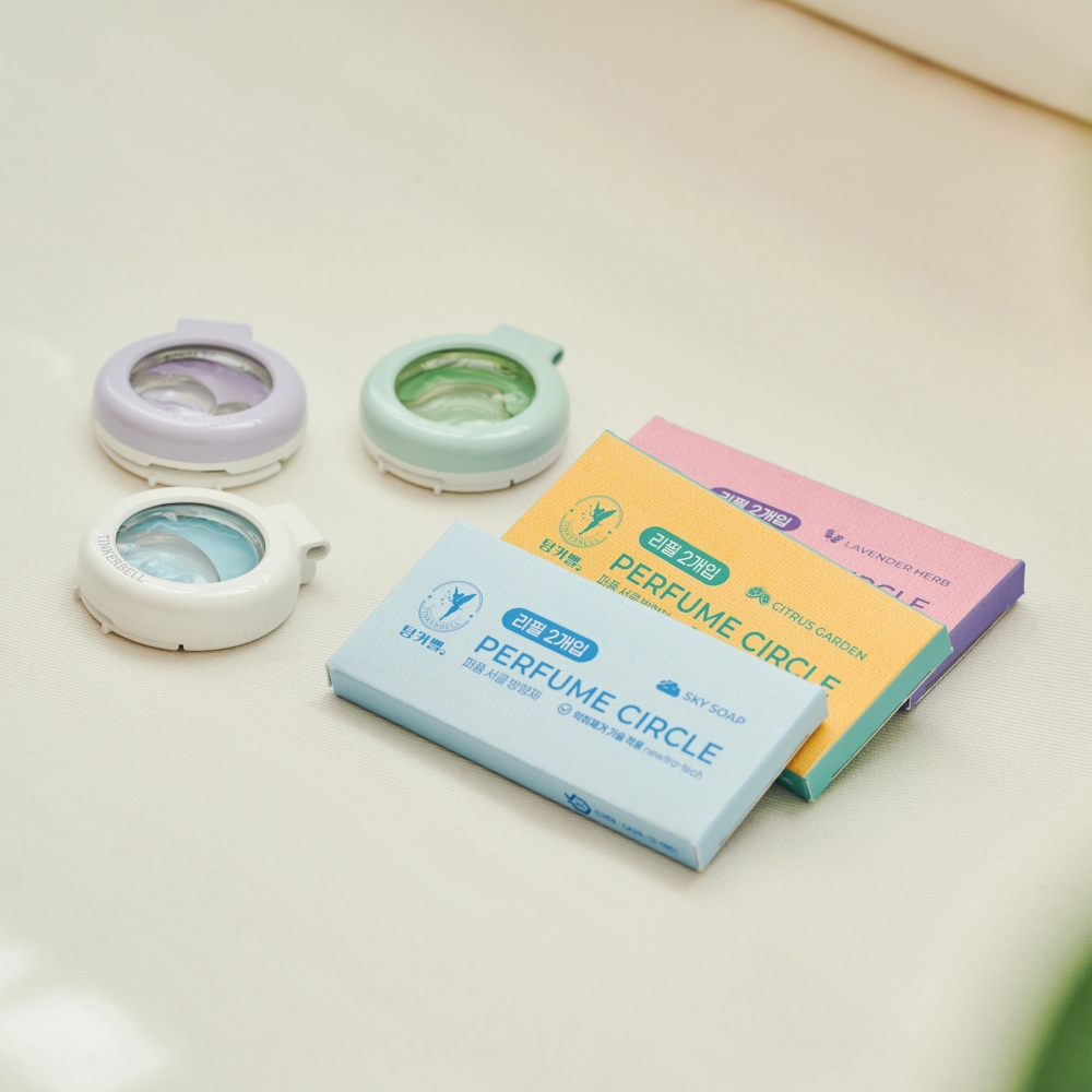 [팅커벨] 퍼퓸 서클 자석 옷장 실내용 냄새 탈취제 방향제 리필 2개입 라벤더 허브, 4ml, 1개 - 상세 이미지 3