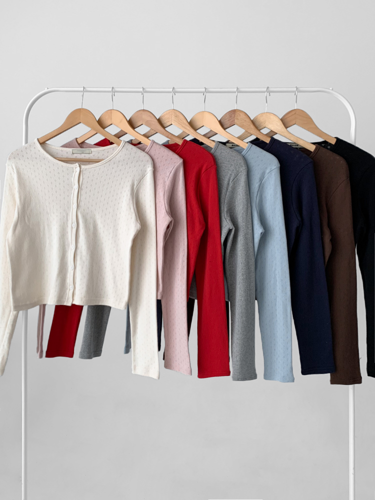 [20%할인/여리핏♡/봄신상] 레인 컬러 펀칭 가디건 8color 상세 이미지 30