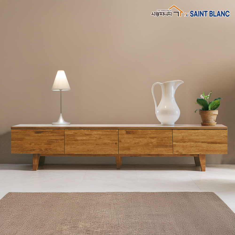 SK1203 LPM 1단 4칸 고무나무 티비다이 tv 거실장 2000 HI