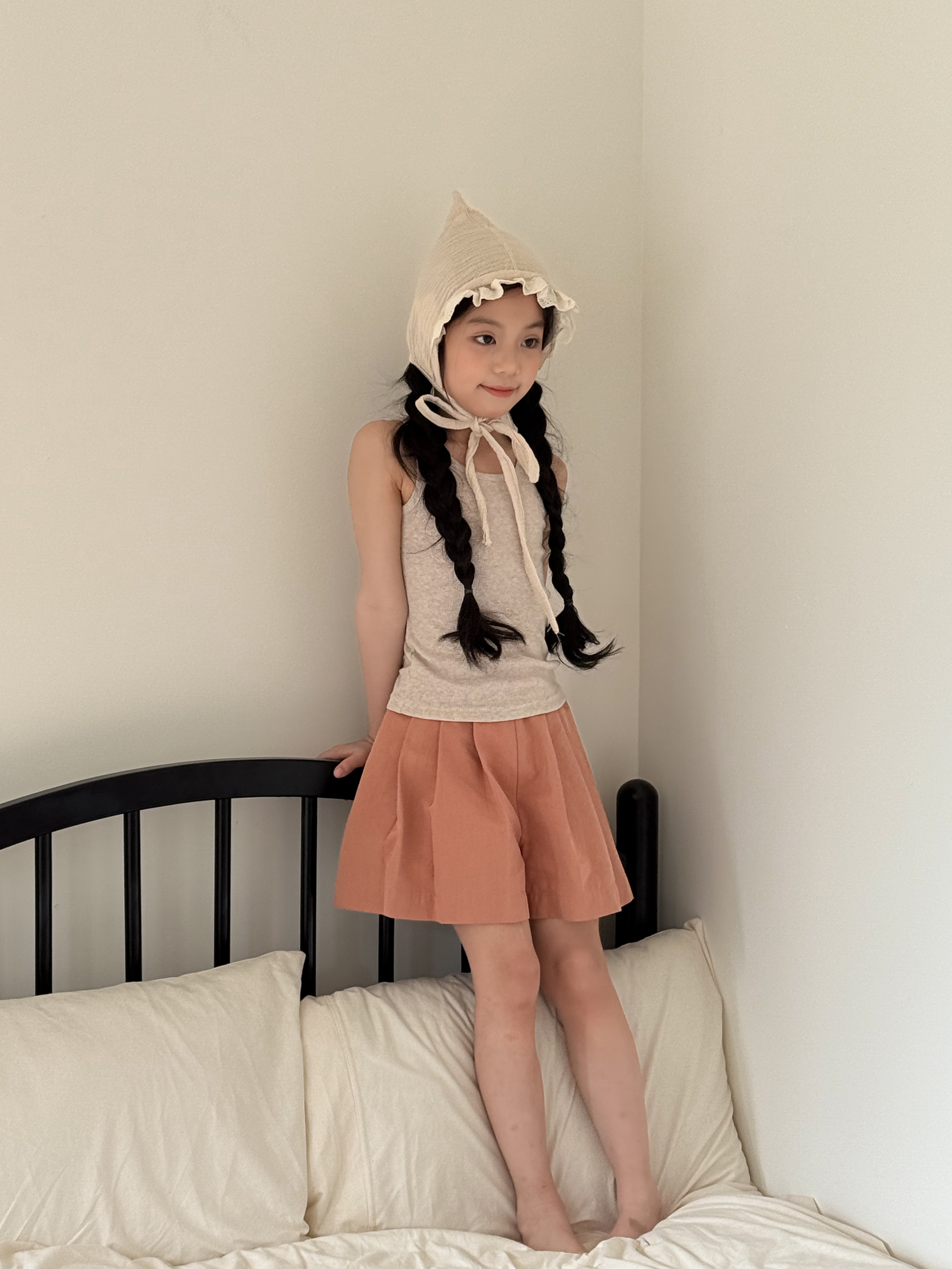 Irene's Closet 스판 골지 슬림핏 이너 망고나시 티셔츠 유아 주니어 여름 - 상세 이미지 3