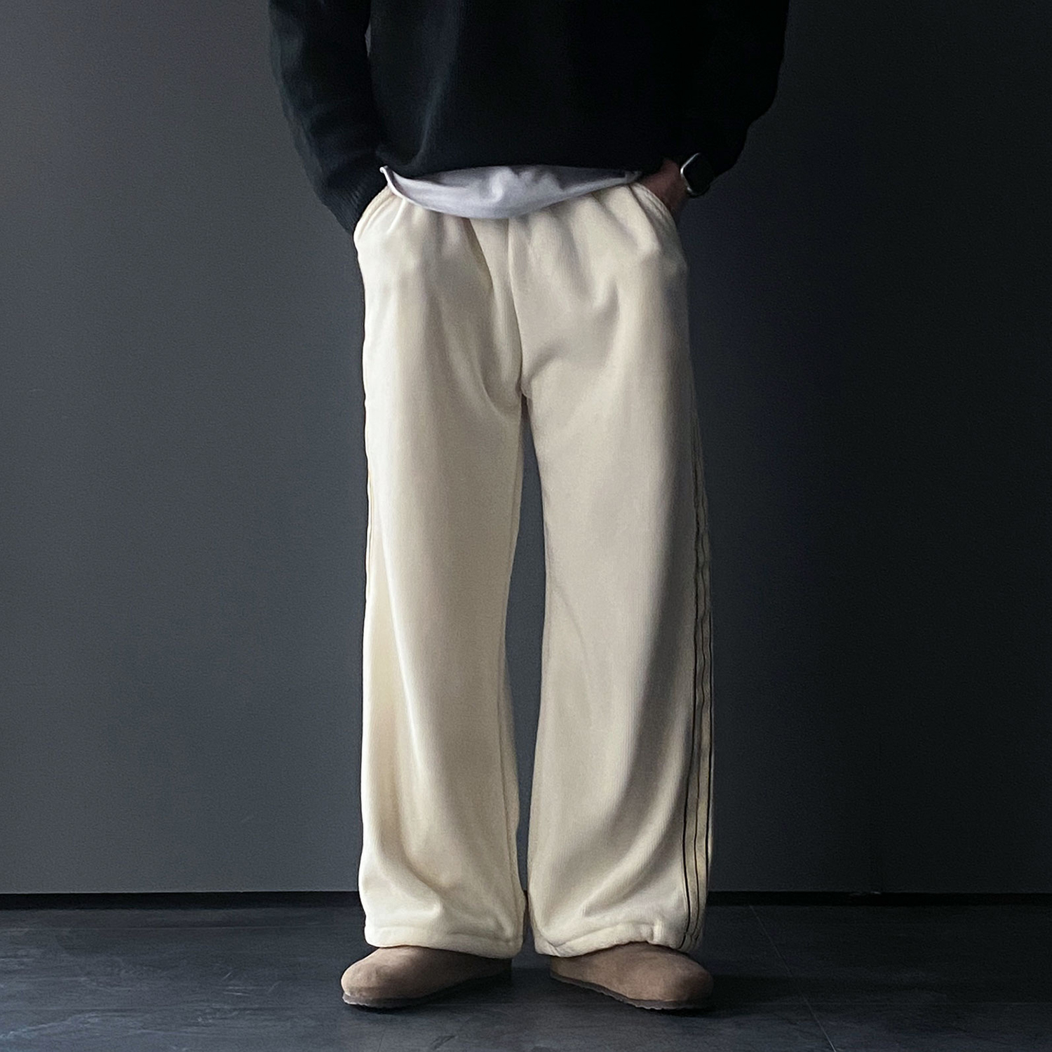 남자트랙팬츠 남자통바지 벨로아팬츠 - 상세 이미지 2