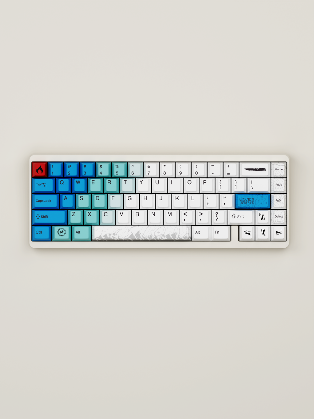 VARMILO Muse 65 HE 풀 알루미늄 8K 래피드 트리거 키보드 Summit, 게이트론x바밀로 화이트축 - 상품 이미지