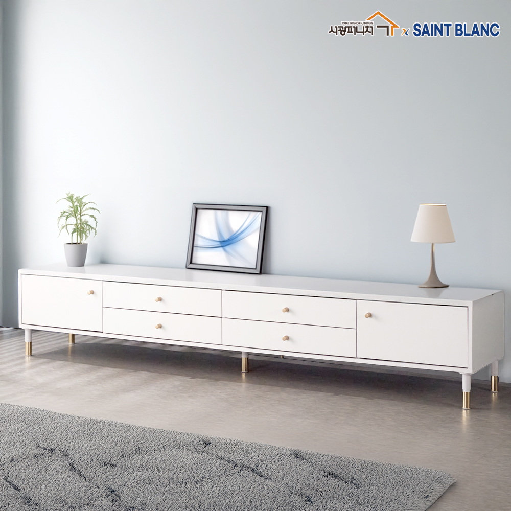 SK1207 2단 양문 서랍 수납 티비다이 거실장 2100 HI